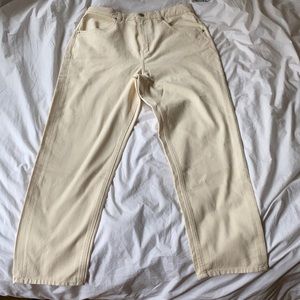 Kotn Cream Straight Ankle Jean, size 10